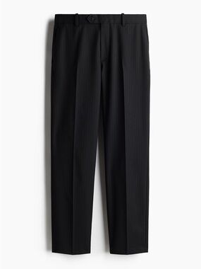H&M Black Pinstripe Slim Fit Dress Trousers Slacks